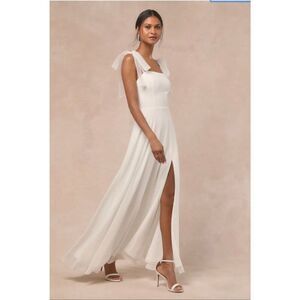 Lulus Radiant Romance Tie Strap Maxi Wedding Dress New XL